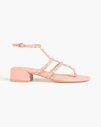 Stuart Weitzman Sandalen aus Veloursleder mit Kunstperlen Pink