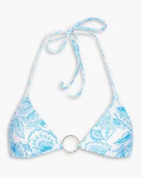 Melissa Odabash Miami Triangel-Bikini-Oberteil mit floralem Print Blau