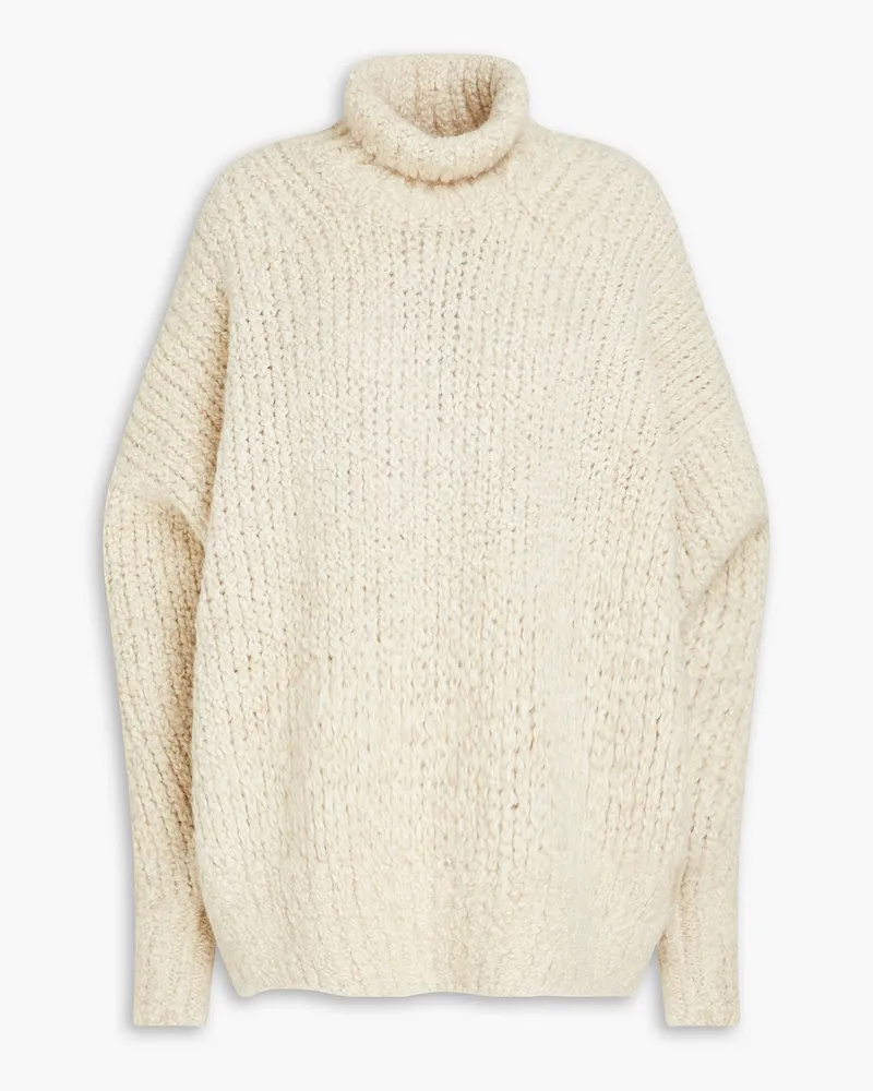 Totême Oversized-Rollkragenpullover aus Bouclé-Strick aus einer Woll-Alpakamischung Neutral