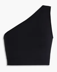 Rick Owens Cropped Oberteil aus Stretch-Strick mit asymmetrischer Schulterpartie Schwarz