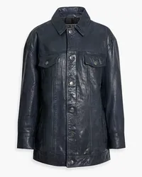 Walter Baker Sutton Lederjacke inKnitteroptik Blau