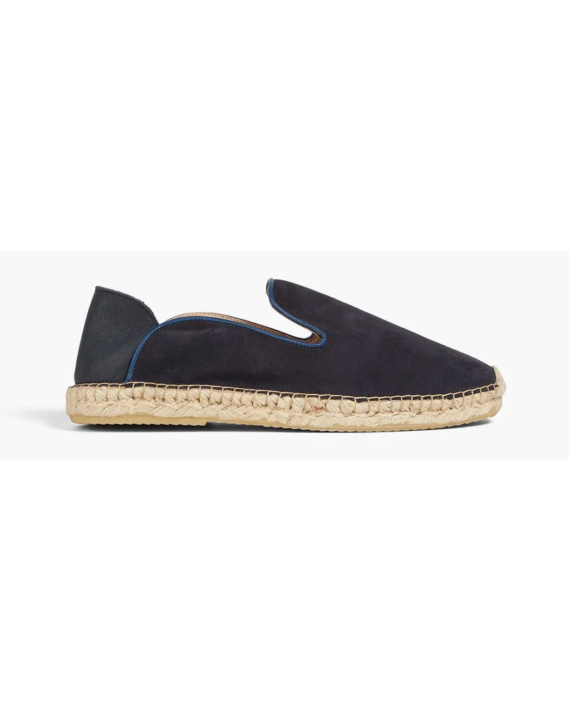 Frescobol Carioca Veluso Espadrilles aus Veloursleder mit einklappbarer Fersenpartie Blau