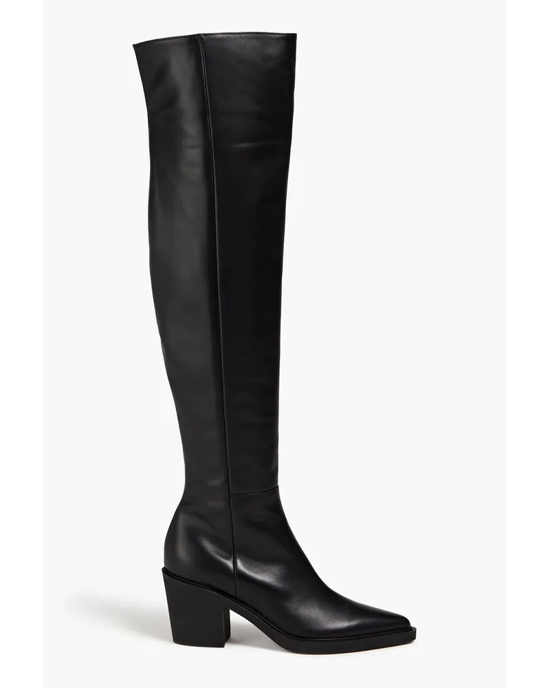 Gianvito Rossi Overknees aus Leder Schwarz