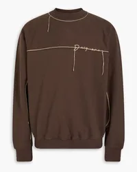 Jacquemus Fio Sweatshirt aus Baumwollfleece mit Stickereien Braun