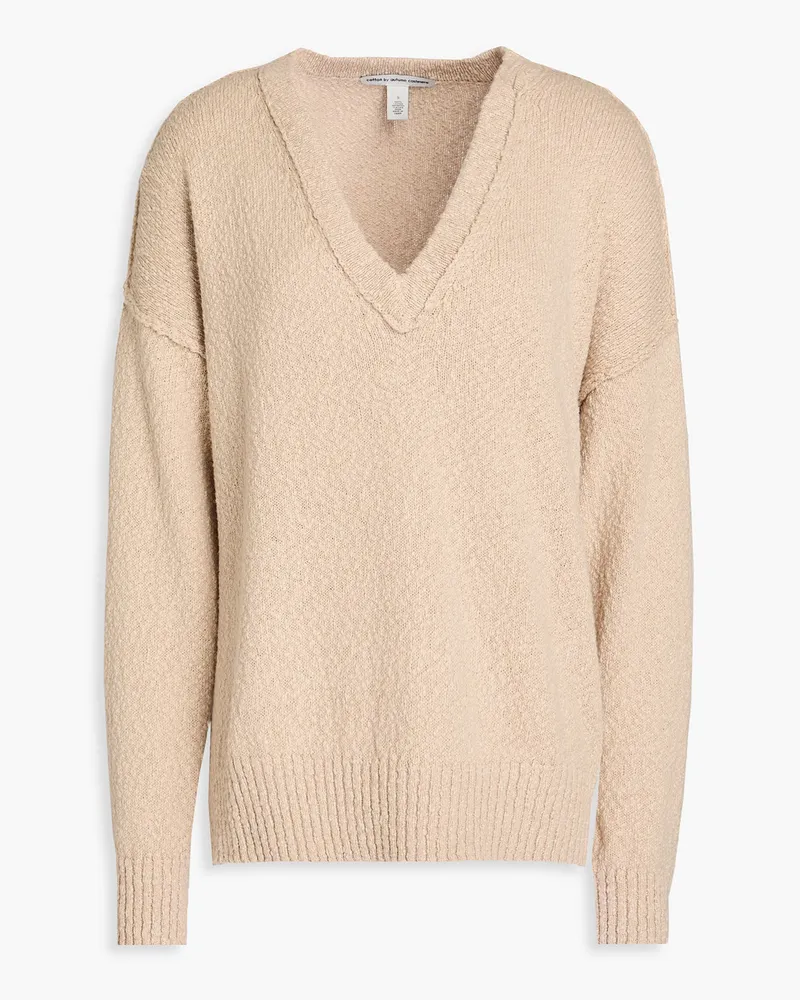 Autumn Cashmere Bouclé-knit cotton sweater Neutral