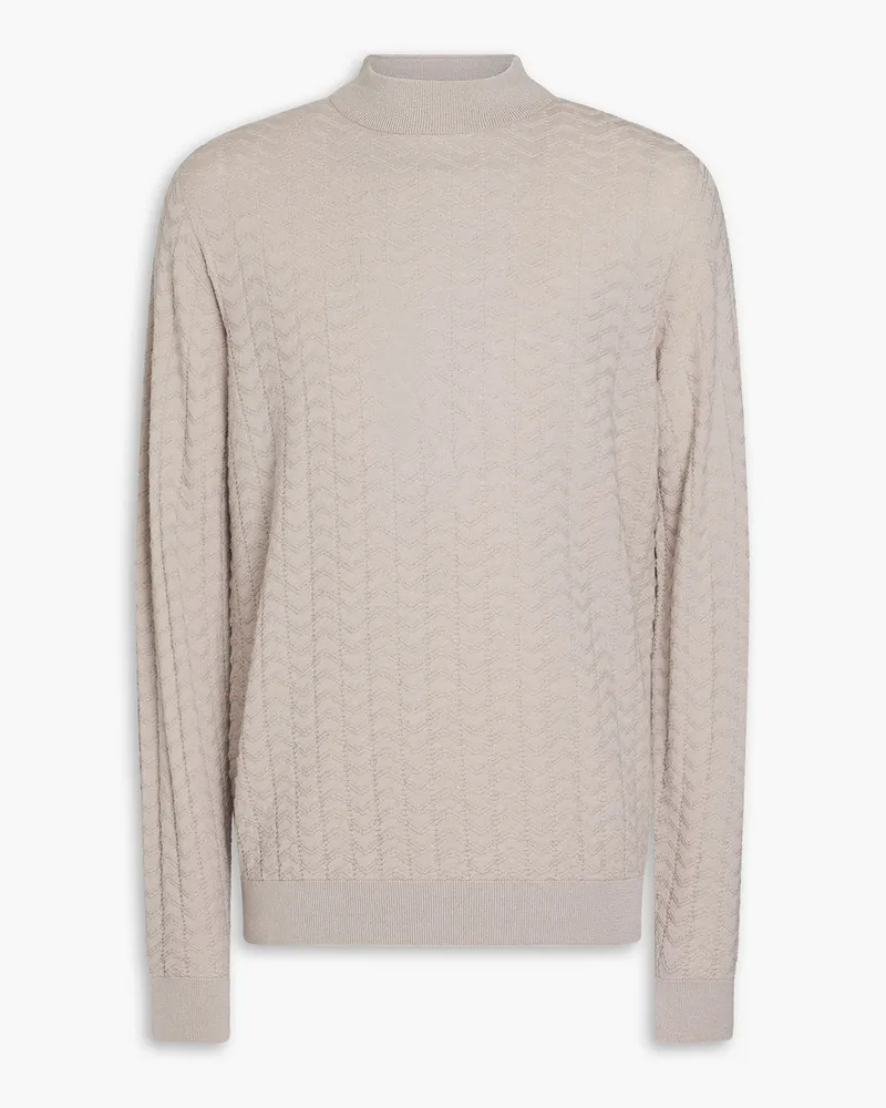 Giorgio Armani Rollkragenpullover aus Jacquard-Strick aus einer Wollmischung Neutral