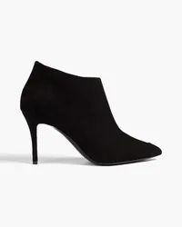 Giuseppe Zanotti Greek Ankle Boots aus Veloursleder mit Lackledereinsatz Schwarz