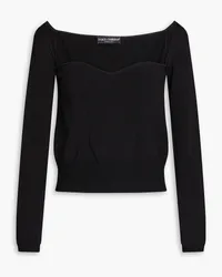 Dolce & Gabbana Cropped Oberteil aus Stretch-Strick Schwarz