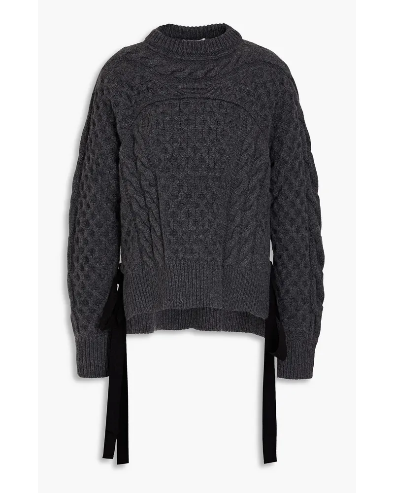 Erdem Ines Pullover mit Zopfstrickmuster Grau