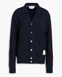 Thom Browne Cardigan aus gerippter Baumwolle Blau