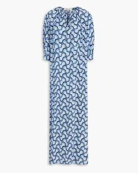 Diane von Furstenberg Drago bedrucktes Maxikleid aus Crêpe Blau