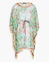 Dolce & Gabbana Kaftan aus Seidenchiffon mit floralem Print Blau