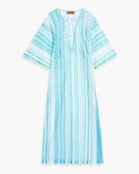 Missoni Kaftan aus Häkelstrick mit Schnürung Blau