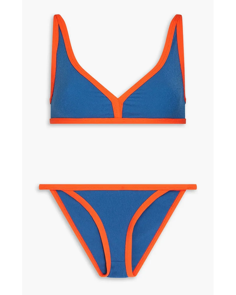 Lisa Marie Fernandez Maria Bikini aus Stretch-Crêpe Blau