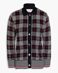 Thom Browne Karierter Cardigan aus Wolle Schwarz