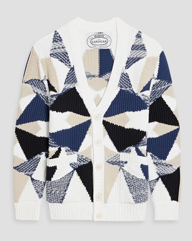 Missoni Cardigan aus einer Baumwollmischung mit Intarsienmuster Weiß