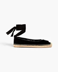 Tory Burch Minnie Espadrilles aus Veloursleder Schwarz