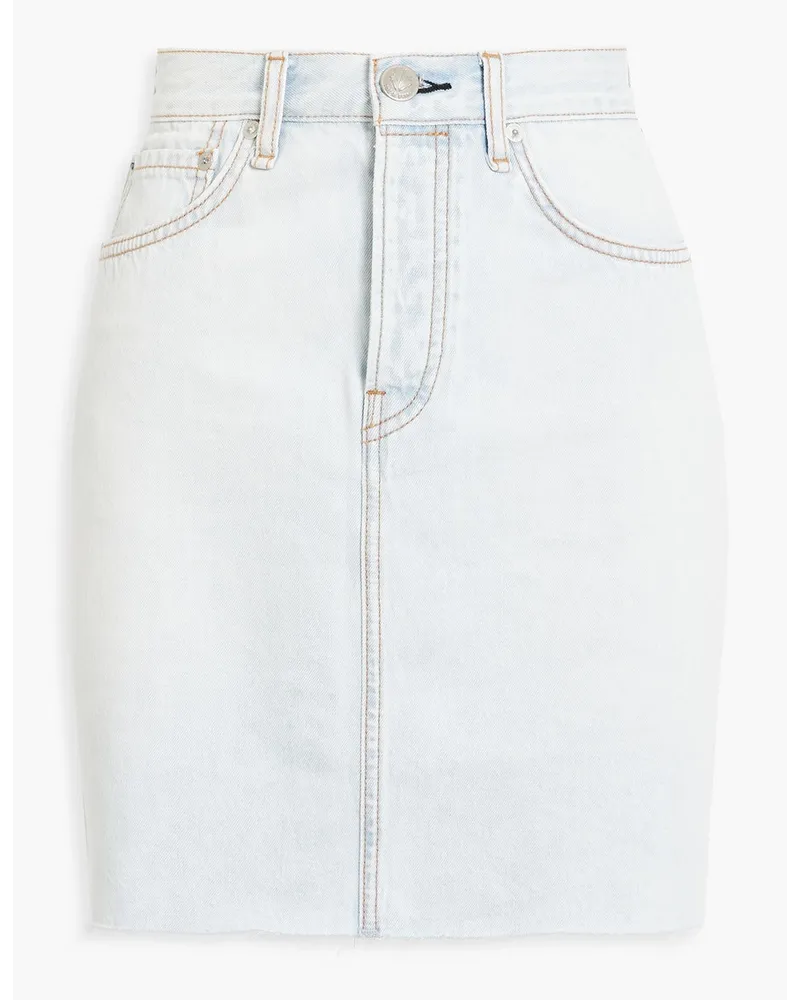 Rag & Bone Minirock aus Denim mit Fransen Blau