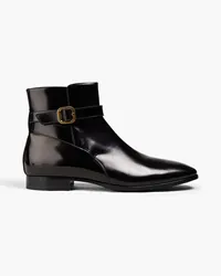 TOD'S Stiefel aus Leder mit Schnalle Schwarz