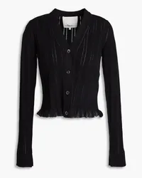 3.1 phillip lim Cardigan aus einer gerippten Baumwollmischung Schwarz