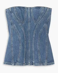 Stella McCartney Trägerloses Bustier-Oberteil aus Denim Blau