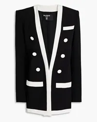 Balmain Zweifarbiger Blazer aus Crêpe Schwarz