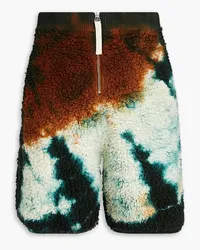 Jil Sander Shorts aus Baumwollfleece mit Batikmuster Blau