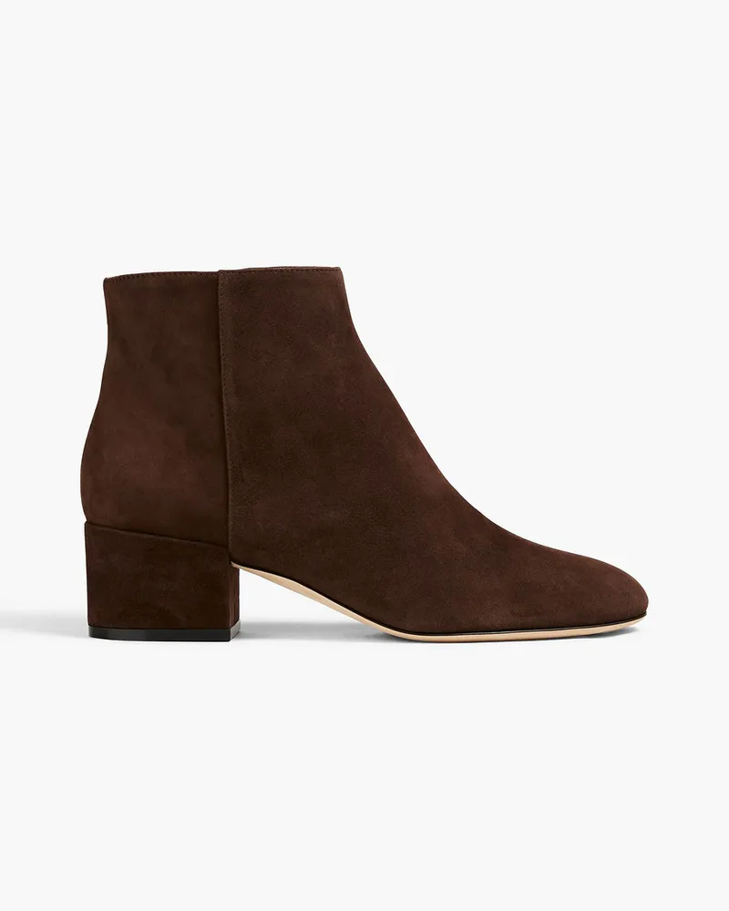 Sergio Rossi Ankle Boots aus Veloursleder Braun