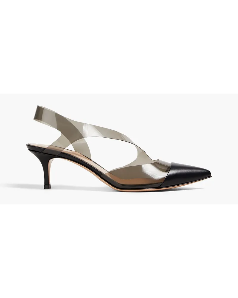 Gianvito Rossi Slingback-Pumps aus Leder und PVC Schwarz