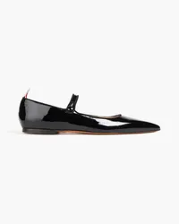 Thom Browne Thom John flache Schuhe mit spitzer Kappe aus Lackleder Schwarz