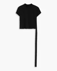 Rick Owens Verkürztes T-Shirt aus Biobaumwoll-Jersey Schwarz