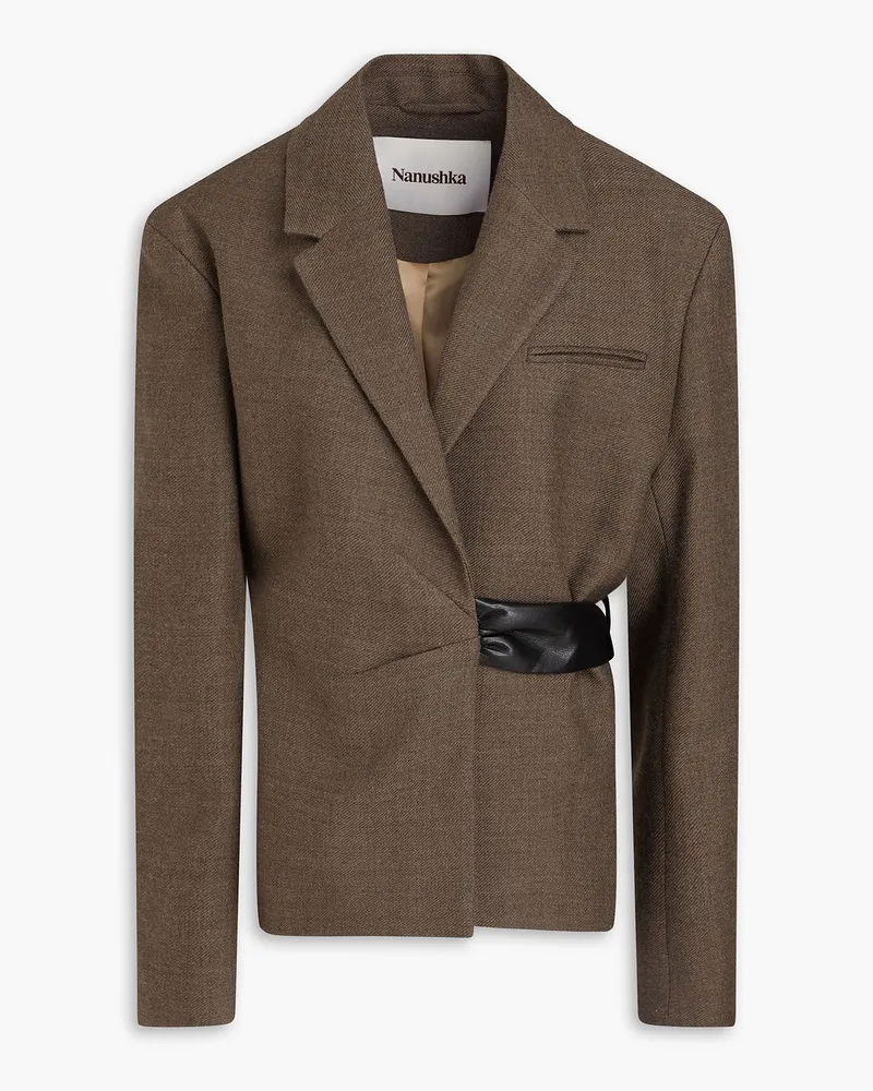 Nanushka Blazer aus Woll-Tweed Neutral