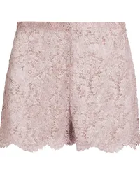 Valentino Garavani Shorts aus schnurgebundener Spitze mit Metallic-Effekt Pink