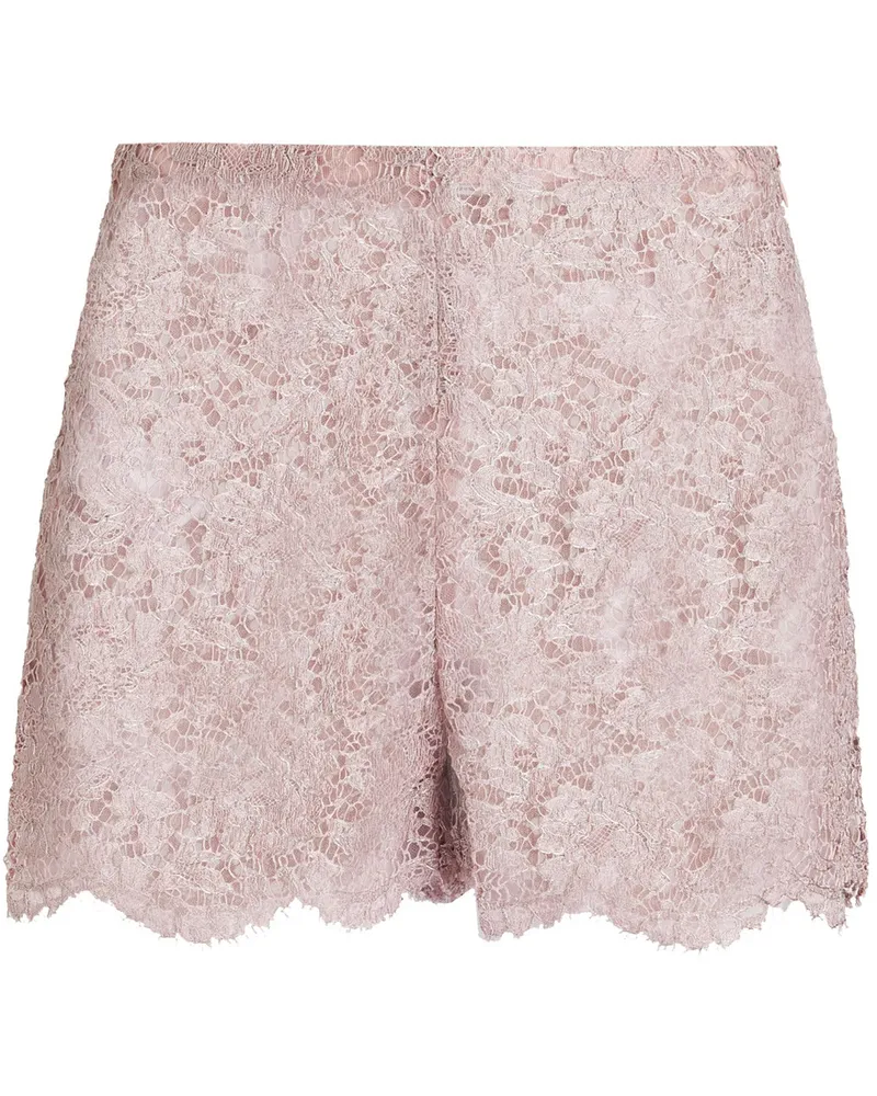 Valentino Garavani Shorts aus schnurgebundener Spitze mit Metallic-Effekt Pink