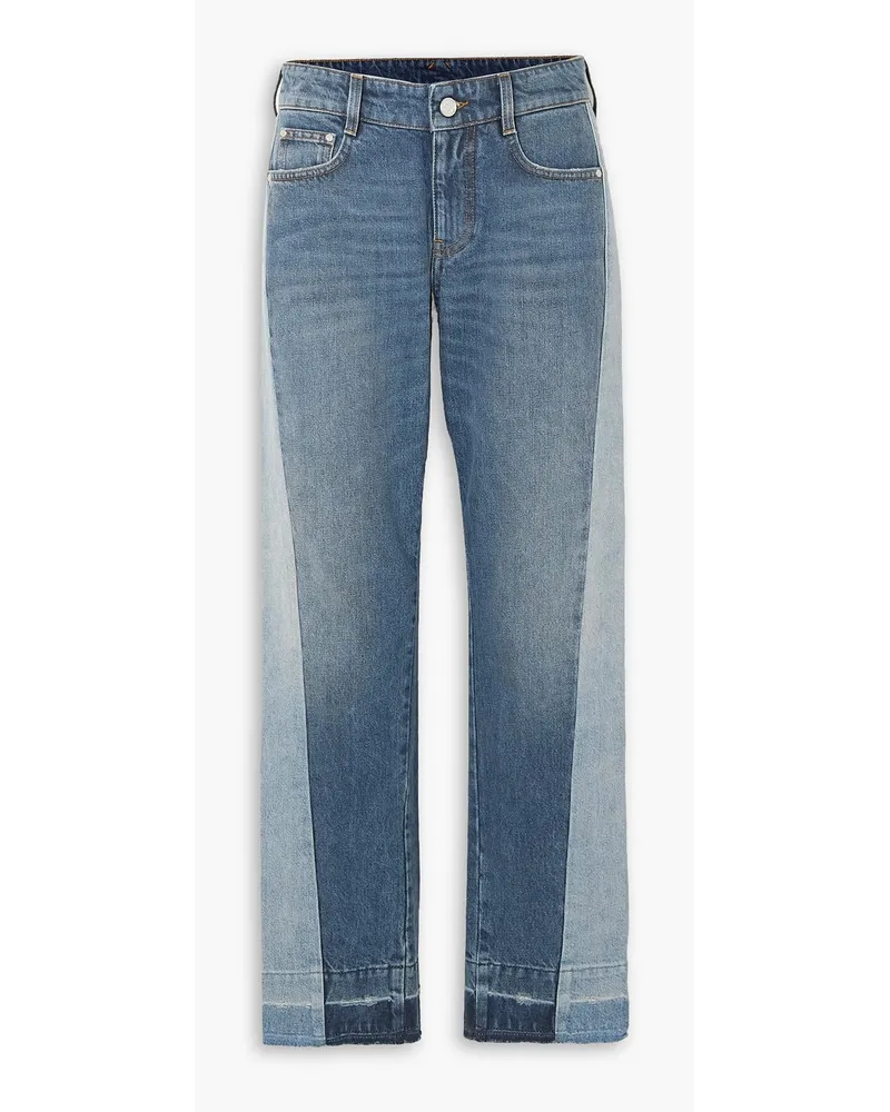 Stella McCartney Hoch sitzende Jeans mit schmalem Bein inColour-Block-Optik Blau