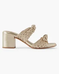 Alexandre Birman Clarita Mules aus geflochtenem -Leder mit Verzierungen Metallic