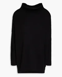 Autumn Cashmere Gerippter Oversized-Rollkragenpullover aus Kaschmir Schwarz