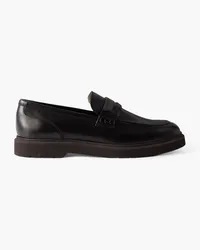 Brunello Cucinelli Loafers aus Leder mit Zierperlen Schwarz