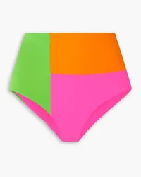 Mara Hoffman Lydia Bikini-Höschen aus Stretch-ECONYL® inColour-Block-Optik Pink