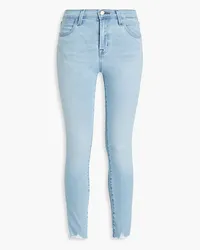 J Brand Halbhohe Cropped Skinny Jeans inausgewaschener Optik Blau