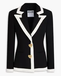 Moschino Zweifarbiger Blazer aus gehämmertem Crêpe Schwarz