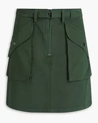 Holzweiler Belted twill mini skirt Grün