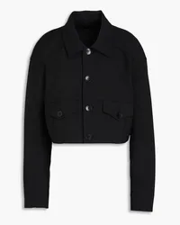 tibi Cropped Jacke aus Twill Schwarz