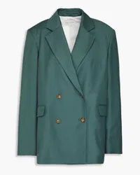 Loulou Studio Doppelreihiger Blazer aus Woll-Twill Grün