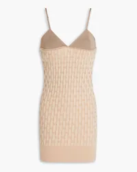 Jacquemus Minikleid aus Rippund Waffelstrick Neutral