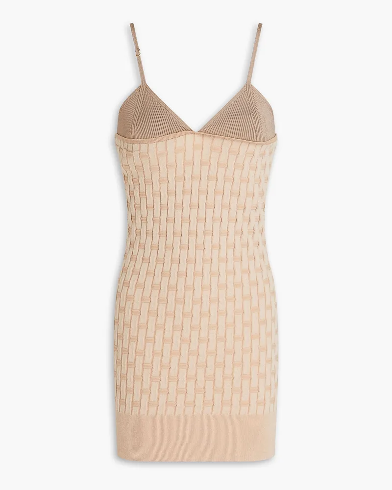 Jacquemus Minikleid aus Rippund Waffelstrick Neutral