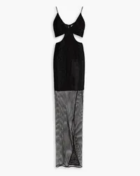 Alice + Olivia Alice OliviaHavana Maxikleid aus Mesh mit Verzierung und Cut-outs Schwarz