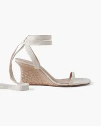 Reformation Alessa Espadrille-Wedges aus Leinen Weiß