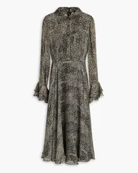 Mikael Aghal Midikleid aus Jacquard mit Leopardenprint Animal-print