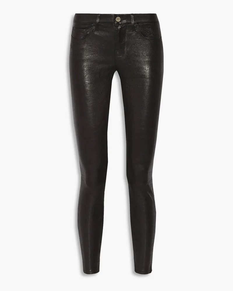 Frame Denim Le Skinny stretch-leather pants Schwarz